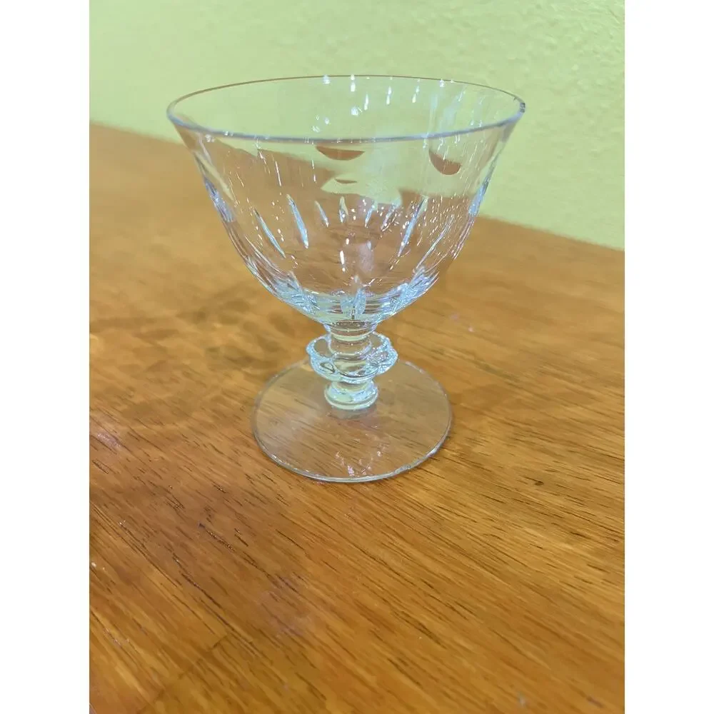 UV Reactive Set of 3 Beautiful Crystal White Wine Glasses Vintage